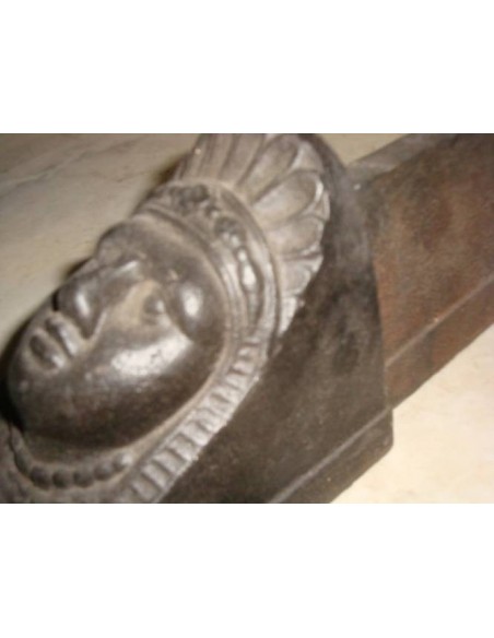 038 COPPIA DI ALARI PER CAMINETTO "RETOUR D'EGYPTE"