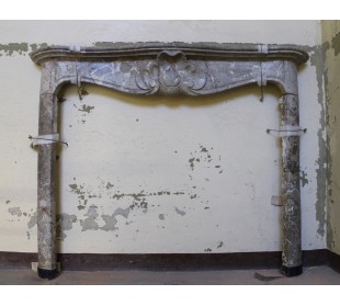 Antique Italian fireplace mantel in "Macchia Vecchia" marble offered at a bargain price.