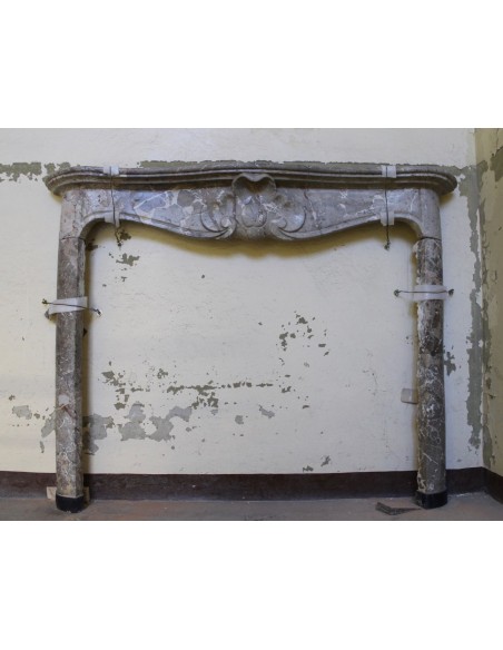 Antique Italian fireplace mantel in "Macchia Vecchia" marble offered at a bargain price.