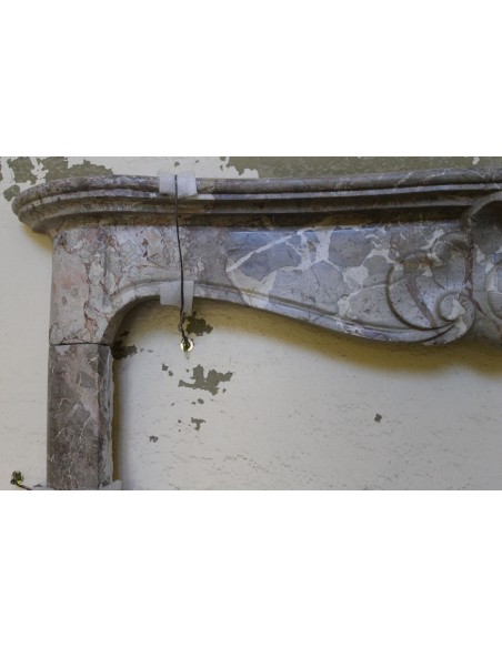 014 OCC ANTIQUE ITALIAN "MACCHIA VECCHIA" MARBLE FIREPLACE MANTEL