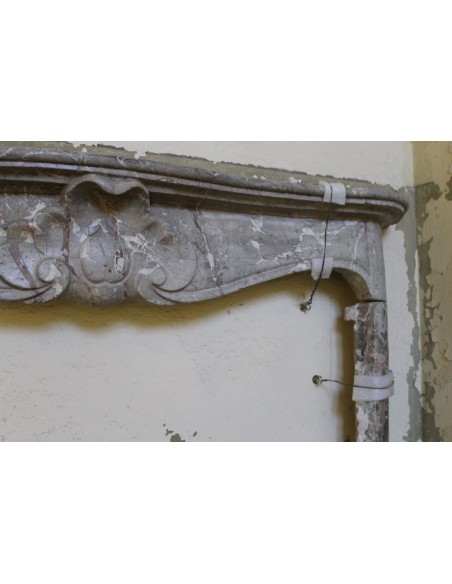 014 OCC ANTIQUE ITALIAN "MACCHIA VECCHIA" MARBLE FIREPLACE MANTEL