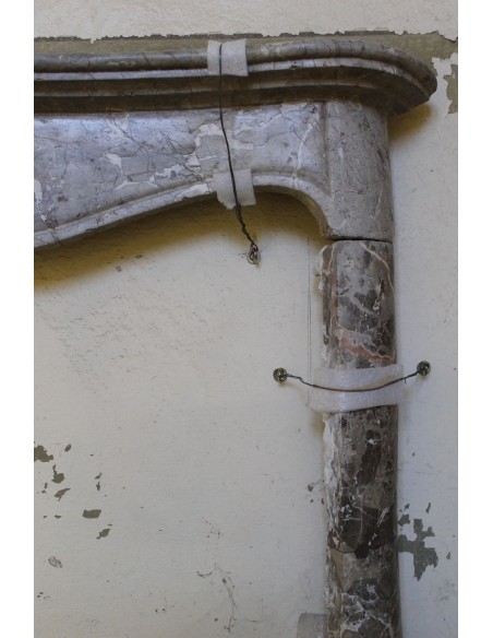 014 OCC ANTIQUE ITALIAN "MACCHIA VECCHIA" MARBLE FIREPLACE MANTEL