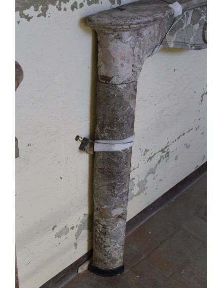 014 OCC ANTIQUE ITALIAN "MACCHIA VECCHIA" MARBLE FIREPLACE MANTEL