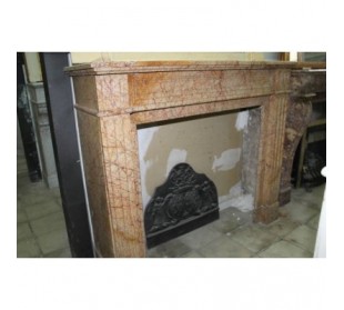 Antique Louis XVI marble mantel carved in yellow Giallo Fiorito marble 2