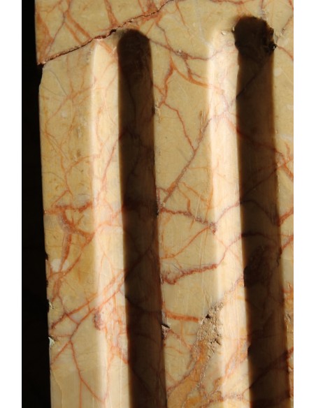 207 ANTIQUE LOUIS XVI "CANNELURE" FIREPLACE IN YELLOW "FIORITO" MARBLE