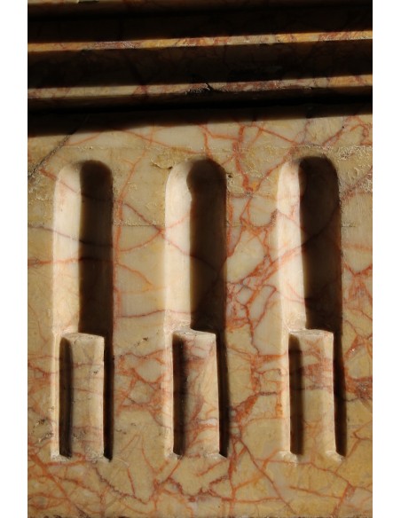 207 ANTIQUE LOUIS XVI "CANNELURE" FIREPLACE IN YELLOW "FIORITO" MARBLE