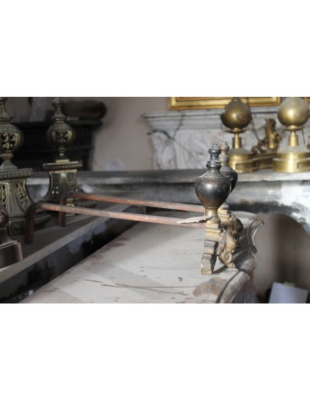 012 COPPIA DI ALARI PER CAMINETTO MAGNIFICANTI IL RE SOLE