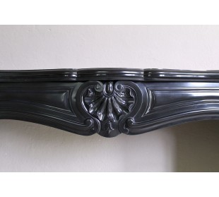 Antique authentic Louis XV Black Belgium marble fireplace surround dating back to the 19th century 2