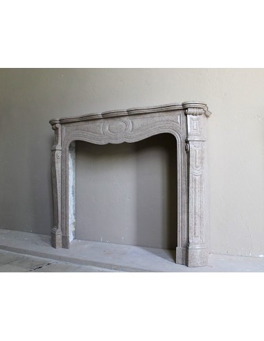 057 ANTIQUE ELEGANT LOUIS XV "PIED GALBÉ" FIRE...