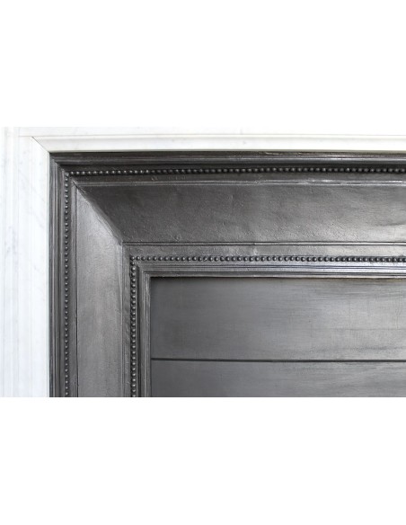 249 AG ANTIQUE NEOCLASSICAL "RAMO D'ULIVO" FIREPLACE MANTEL IN WHITE CARRARA MARBLE