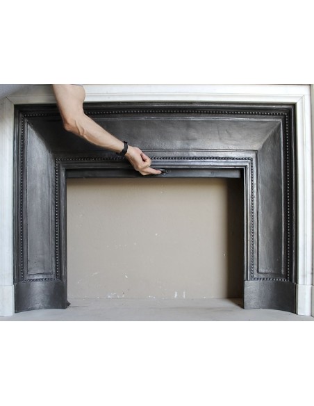 249 AG ANTIQUE NEOCLASSICAL "RAMO D'ULIVO" FIREPLACE MANTEL IN WHITE CARRARA MARBLE