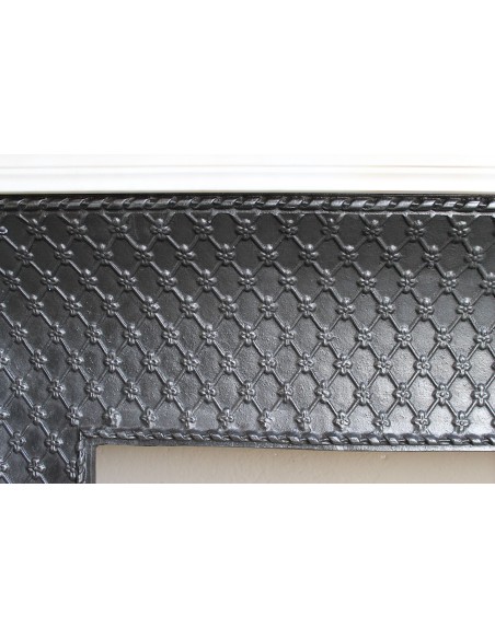 252 AG OUTSTANDING LOUIS XVI "CARQUOIS" FIREPLACE MANTEL IN EXCEPTIONAL WHITE STATUARY CARRARA MARBLE