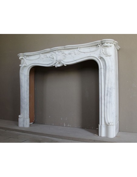 602 ORIGINAL ART NOUVEAU "MAJORELLE" FIREPLACE MANTEL IN REFINED WHITE CALACATTA MARBLE