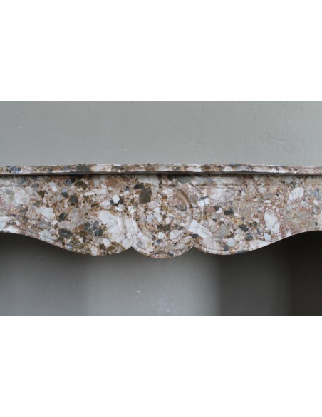 077 ORIGINAL LOUIS XV "POMPADOUR PLAT" IN BREACH OF THE PYRENEES MARBLE