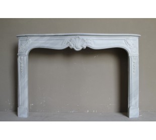 Antique fireplace mantel carved out of a very fine Imperial Bardiglio grey marble.