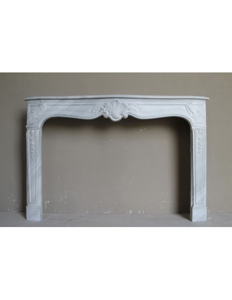 Antique fireplace mantel carved out of a very fine Imperial Bardiglio grey marble.