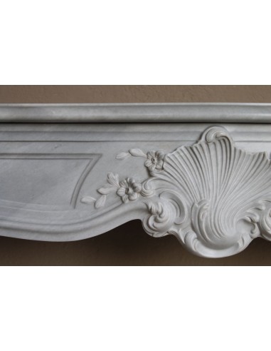 603 ANTIQUE ART NOUVEAU FLORAL FIREPLACE CARVED...