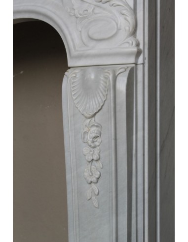 603 ANTIQUE ART NOUVEAU FLORAL FIREPLACE CARVED...