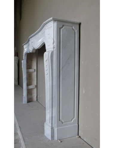 603 ANTIQUE ART NOUVEAU FLORAL FIREPLACE CARVED...