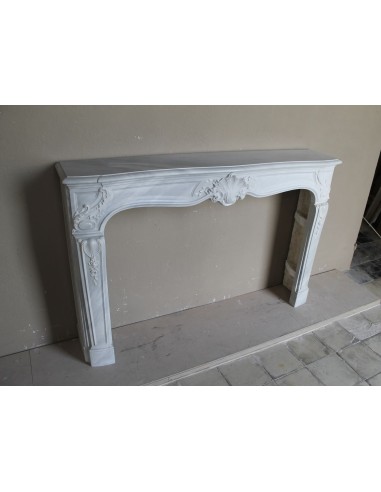 603 ANTIQUE ART NOUVEAU FLORAL FIREPLACE CARVED...