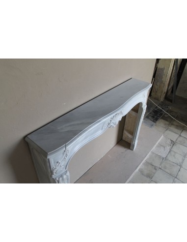 603 ANTIQUE ART NOUVEAU FLORAL FIREPLACE CARVED...