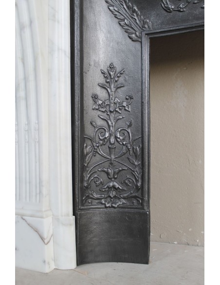 257 AG EXCEPTIONAL LOUIS XVI FIREPLACE MANTEL IN VEINED STATUARY CALACATTA MARBLE