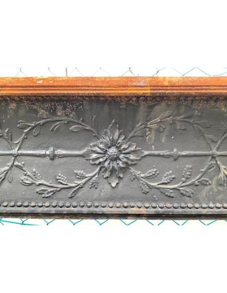 CG 085 CONTROCUORE CAMINO NEOCLASSICO  IN FUSIONE DI GHISA ARTISTICA CON DECORAZIONI ARBOREE