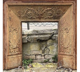 CG 087 CAMINETTO CONTROCUORE LUIGI XVI IN GHISA ARTISTICA