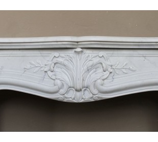 Antique very small and lovely marble fireplace mantel in Baroque style. 2