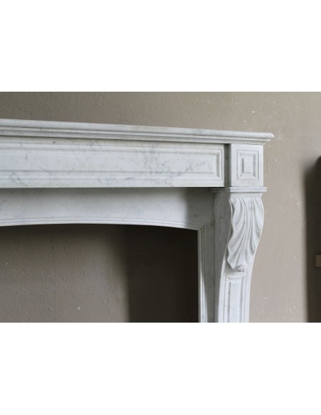 003 OCC ANTIQUE LOUIS PHILIPPE "PALMETTES" IN WHITE CARRARA MARBLE