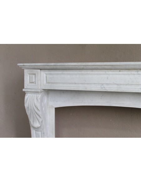 003 OCC ANTIQUE LOUIS PHILIPPE "PALMETTES" IN WHITE CARRARA MARBLE