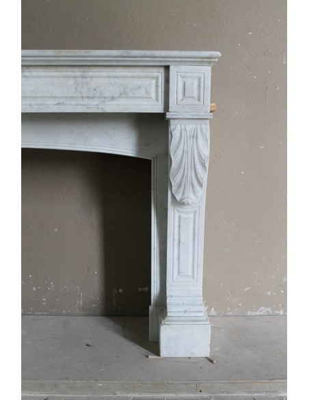 003 OCC ANTIQUE LOUIS PHILIPPE "PALMETTES" IN WHITE CARRARA MARBLE
