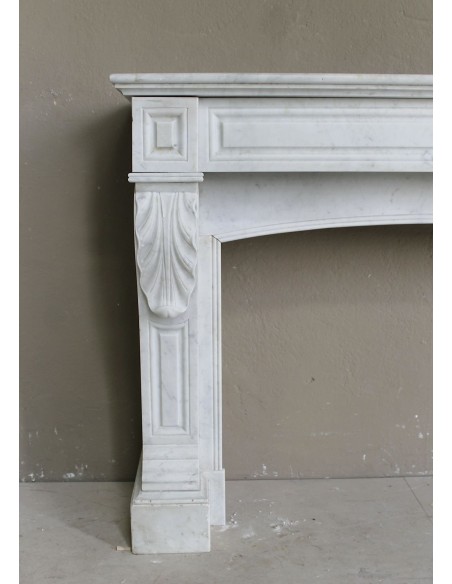 003 OCC ANTIQUE LOUIS PHILIPPE "PALMETTES" IN WHITE CARRARA MARBLE