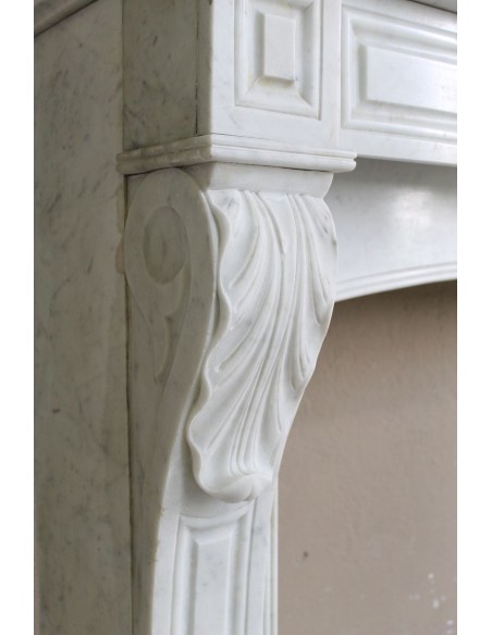 003 OCC ANTIQUE LOUIS PHILIPPE "PALMETTES" IN WHITE CARRARA MARBLE