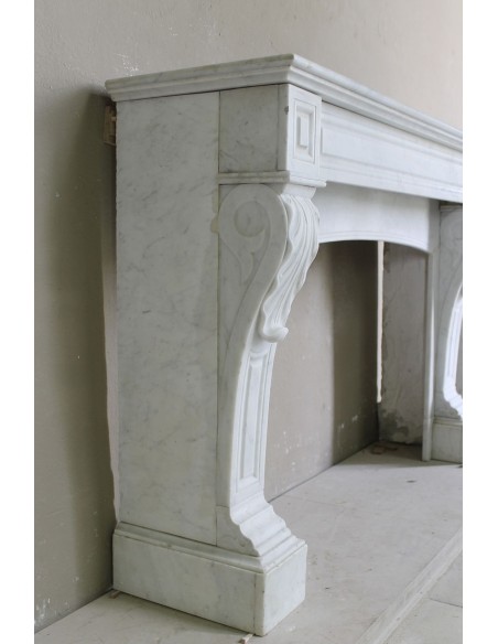 003 OCC ANTIQUE LOUIS PHILIPPE "PALMETTES" IN WHITE CARRARA MARBLE