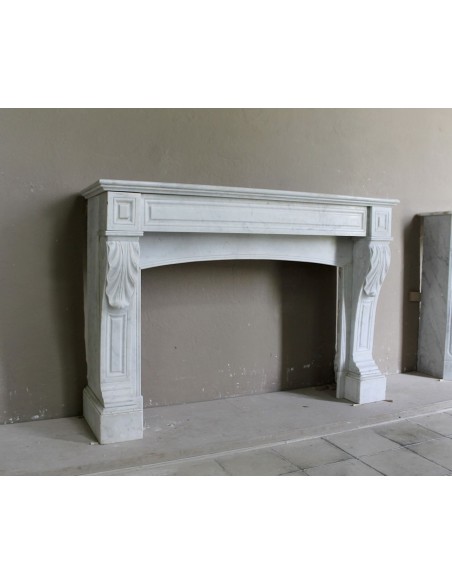 003 OCC ANTIQUE LOUIS PHILIPPE "PALMETTES" IN WHITE CARRARA MARBLE