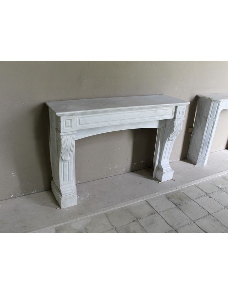 003 OCC ANTIQUE LOUIS PHILIPPE "PALMETTES" IN WHITE CARRARA MARBLE