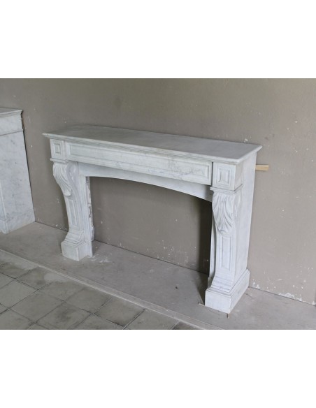 003 OCC ANTIQUE LOUIS PHILIPPE "PALMETTES" IN WHITE CARRARA MARBLE