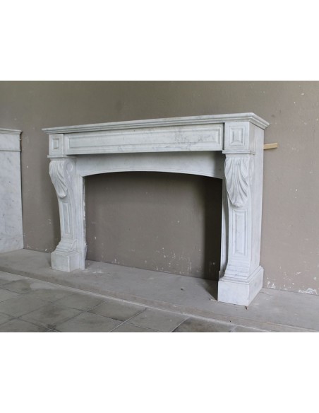 003 OCC ANTIQUE LOUIS PHILIPPE "PALMETTES" IN WHITE CARRARA MARBLE