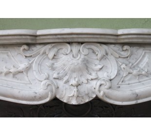 064 AG ANTIQUE LOUIS XV "TROIS GLANDS" FIREPLACE SURROUND... 2