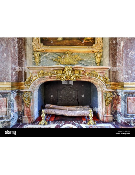 313 ANTIQUE LOUIS XIV “BOUDIN ARRONDI” FIREPLACE MANTEL PROVIDED WITH ITS ORIGINAL CAST IRON INSERT