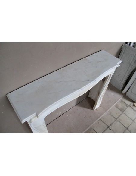 607 ART NOUVEAU "FLEUR DE CHARDON" FIREPLACE MANTEL IN WHITE SIVEC MARBLE SIGNED BY MAJORELLE