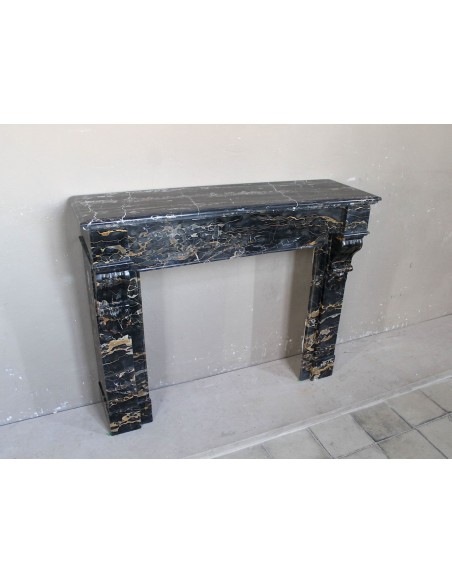 409 ANTIQUE LOUIS PHILIPPE "PALMETTES" FIREPLACE MANTEL IN PORTORO "GOLD" MARBLE