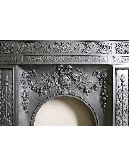 Antique cast iron fireplace mantel coming from Paris. This Art Nouveau style mantel dates back to the early XXth century.