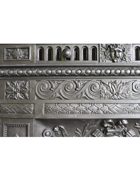Antique cast iron fireplace mantel coming from Paris. This Art Nouveau style mantel dates back to the early XXth century.
