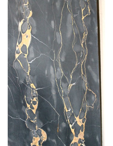 Antique Louis XIV "Boudin" fireplace mantel in exceptional black Portoro marble, complete with its original gilt brass insert.