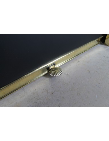 Exceptional Louis XV "Trois Coquilles" fireplace mantel in rare white veined Paonazzetto marble with original gilt brass insert.