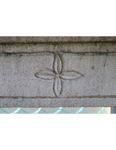 039 OCC BIG ANTIQUE ITALIAN SANDSTONE FIREPLACE...