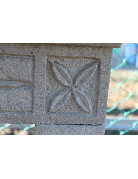 039 OCC BIG ANTIQUE ITALIAN SANDSTONE FIREPLACE MANTEL