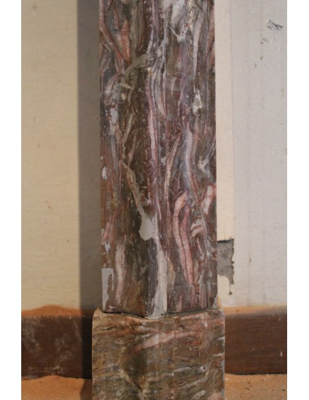 314 OCC  ANTIQUE LOUIS XIV FIREPLACE CARVED IN RED ONYX